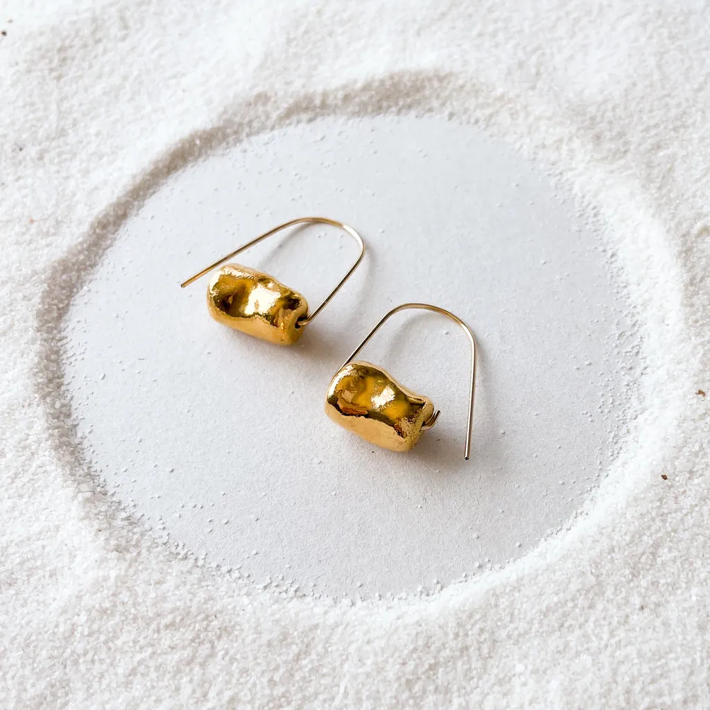 Sculpture Earrings in Gold