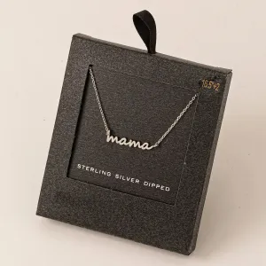 Secret Box Gold Dipped Dainty Mama Pendant Necklace- Gold or Silver