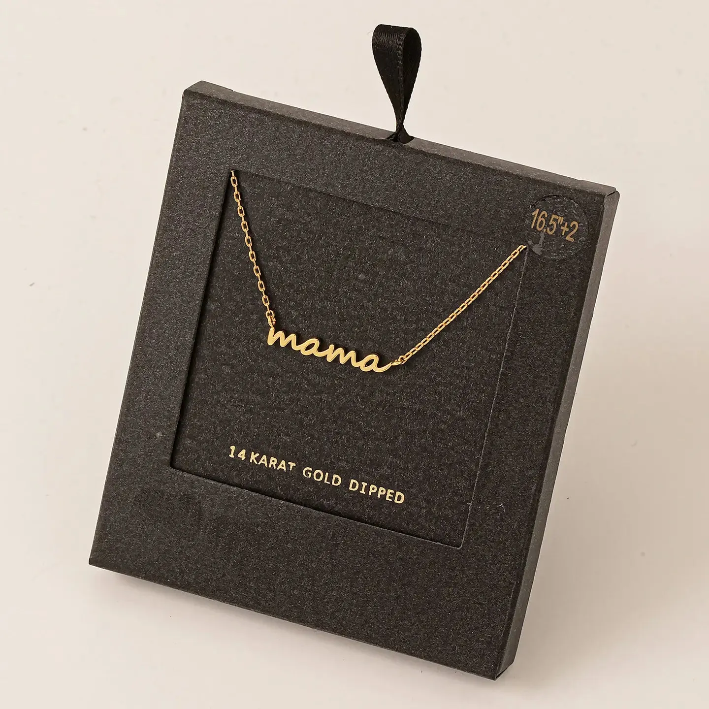 Secret Box Gold Dipped Dainty Mama Pendant Necklace- Gold or Silver