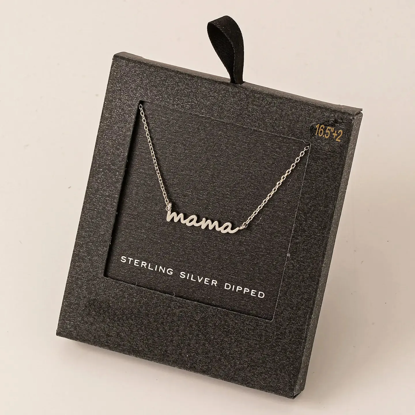 Secret Box Gold Dipped Dainty Mama Pendant Necklace- Gold or Silver