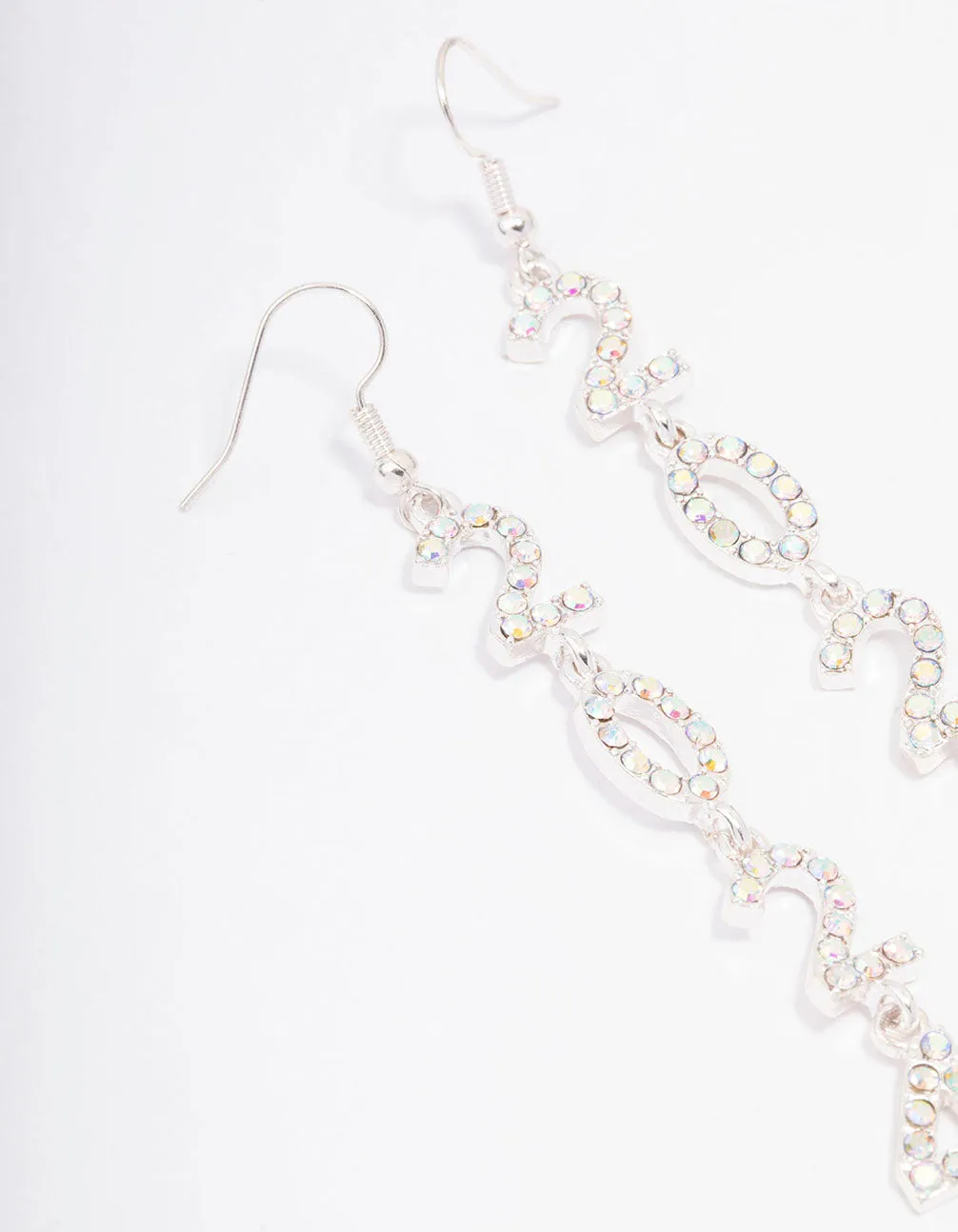 Silver 2024 New Year Long Drop Earrings