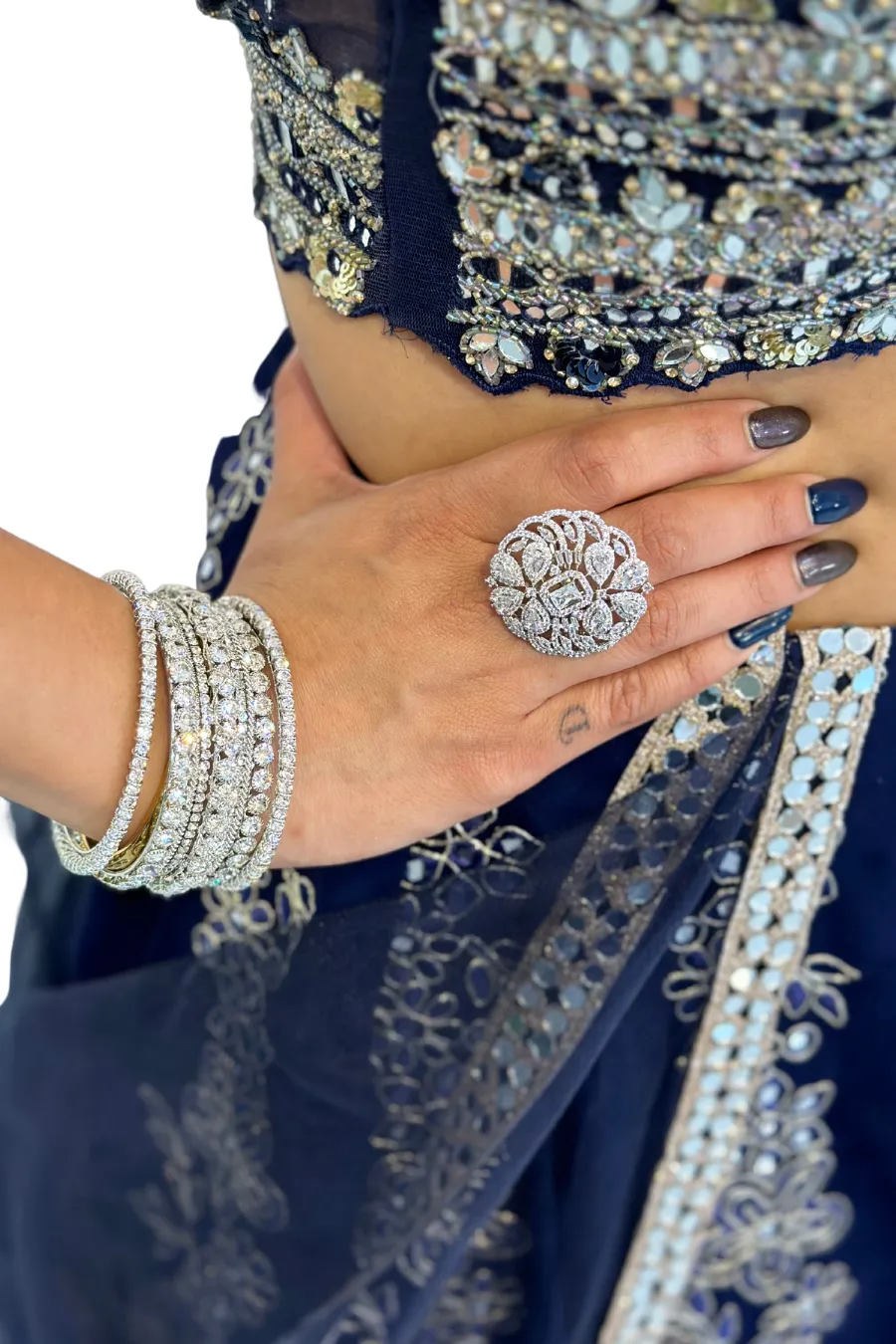 Silver American Diamond Ring
