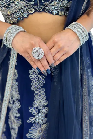 Silver American Diamond Ring