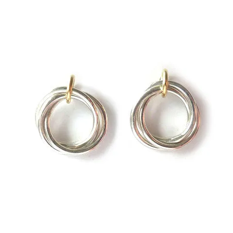 Silver and 18ct gold earrings - contemporary, unique, bespoke