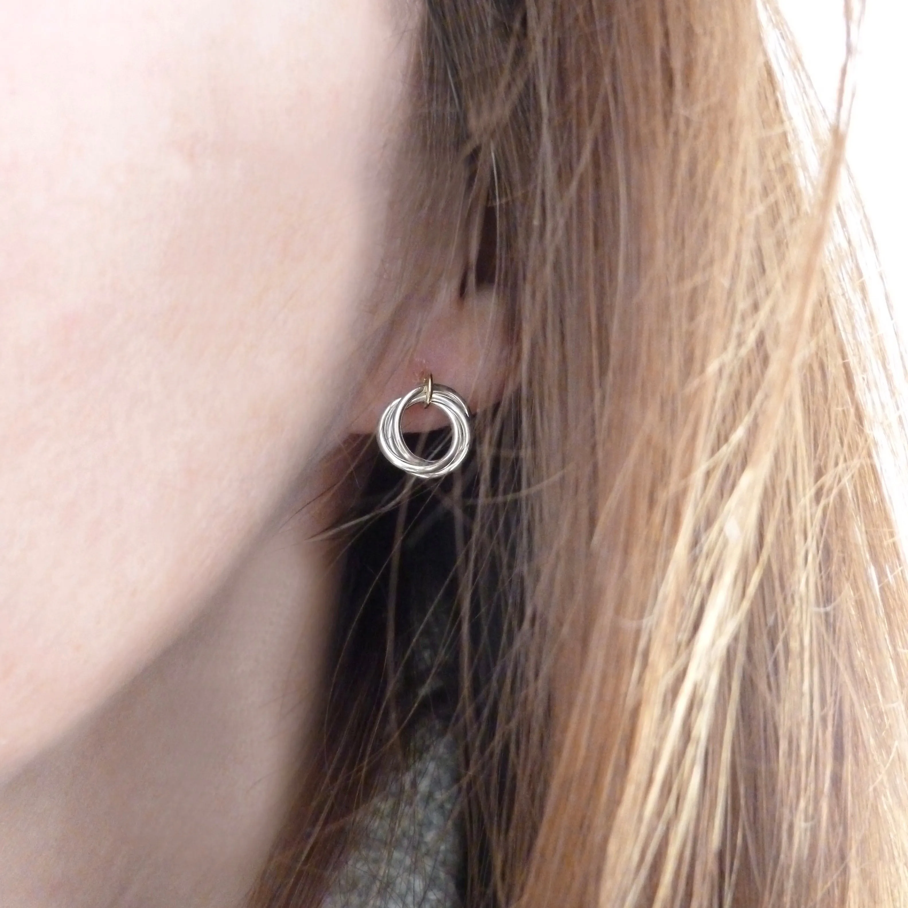 Silver and 18ct gold earrings - contemporary, unique, bespoke