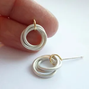 Silver and 18ct gold earrings - contemporary, unique, bespoke
