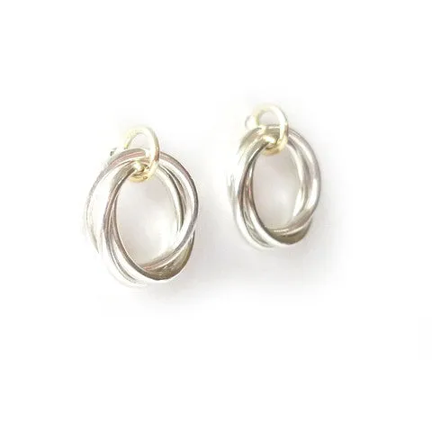 Silver and 18ct gold earrings - contemporary, unique, bespoke