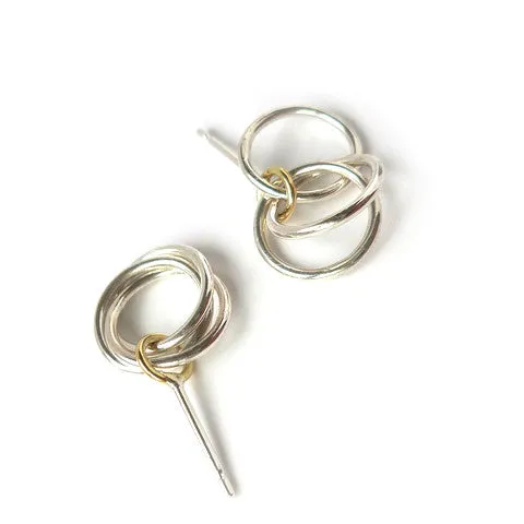 Silver and 18ct gold earrings - contemporary, unique, bespoke