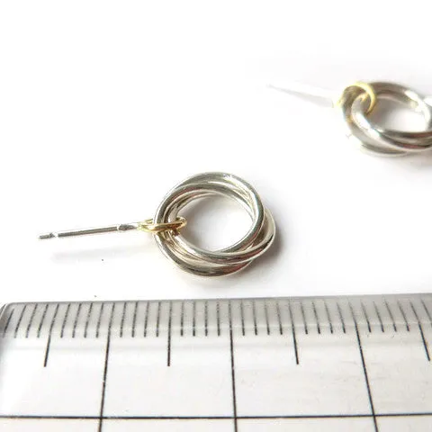 Silver and 18ct gold earrings - contemporary, unique, bespoke