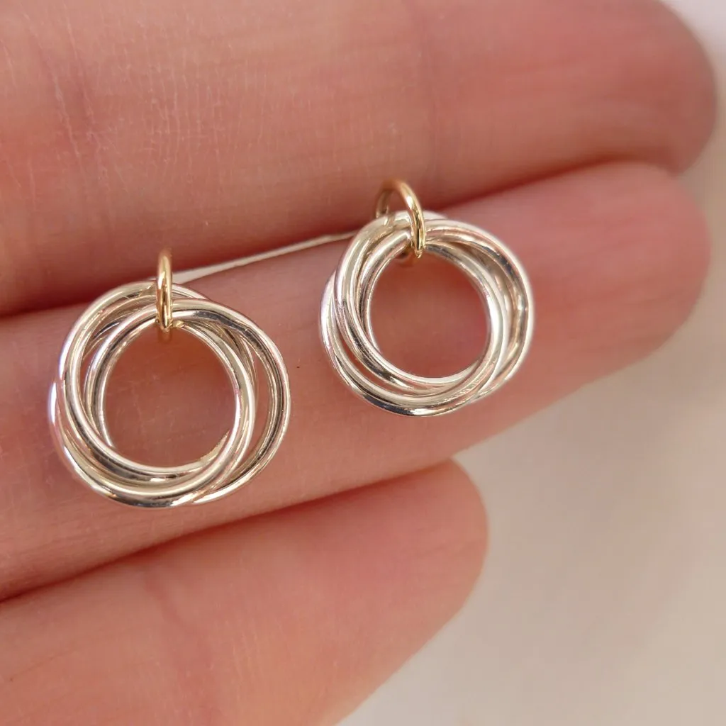 Silver and 18ct gold earrings - contemporary, unique, bespoke