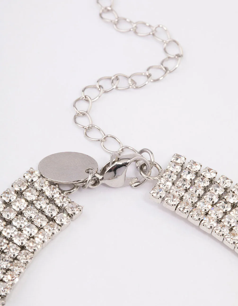 Silver Diamante Drape Choker