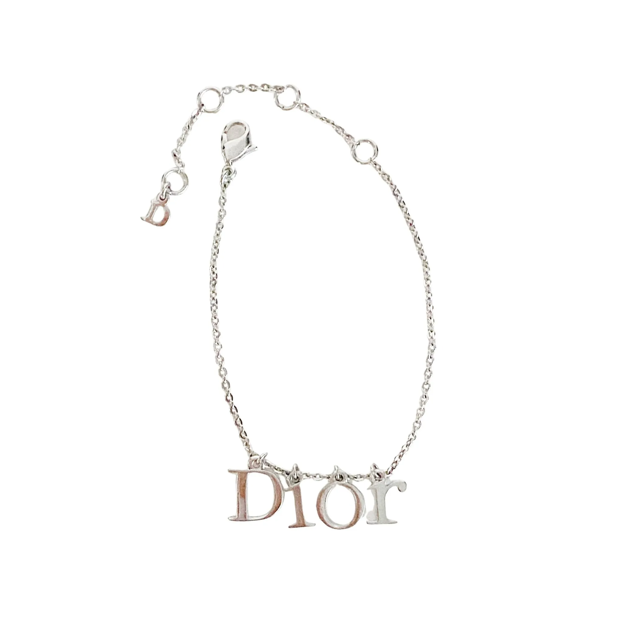 Silver Dior Logo Bracelet