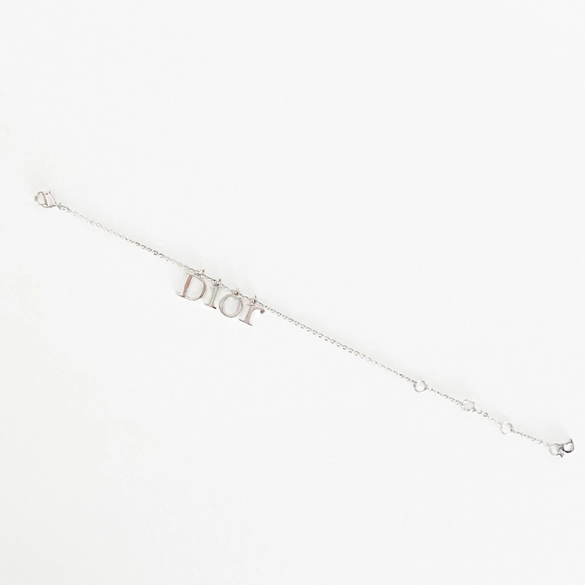 Silver Dior Logo Bracelet