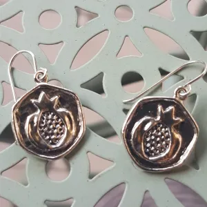 Silver earrings for women Pomegranates symbolic sterling silver jewels