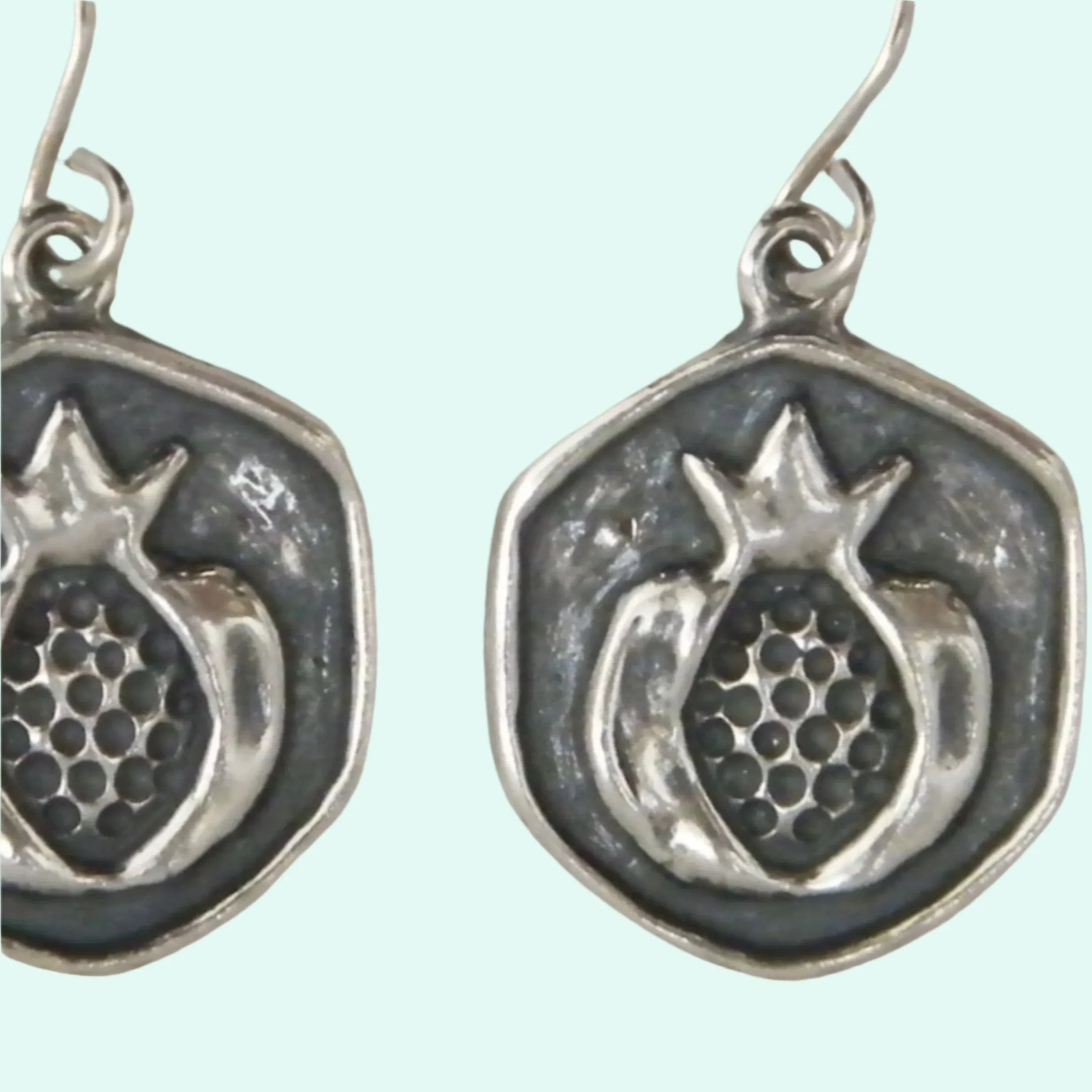 Silver earrings for women Pomegranates symbolic sterling silver jewels