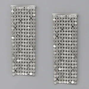 Silver Mesh Dangling Earrings