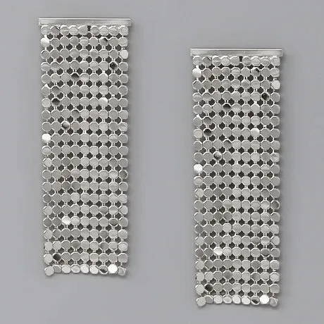 Silver Mesh Dangling Earrings