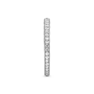 Silver ring with clear cubic zirconia