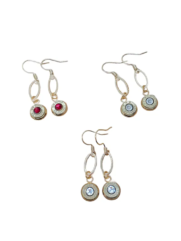 Small Caliber 22 Hornet Gold Stainless Steel Bullet Earrings
