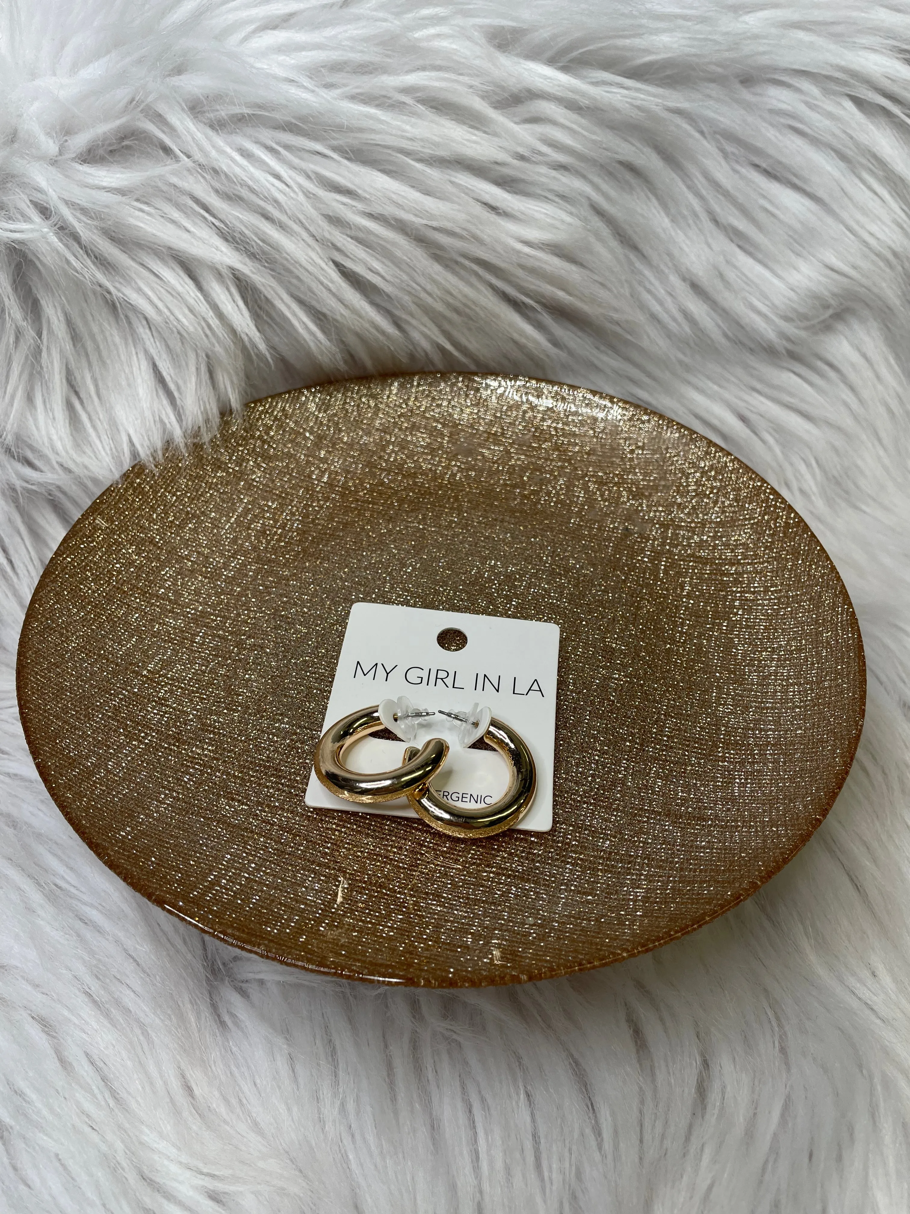 Small My Girl In LA Gold Hoops