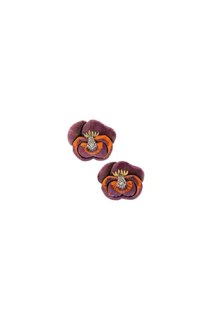 Small pansy earrings