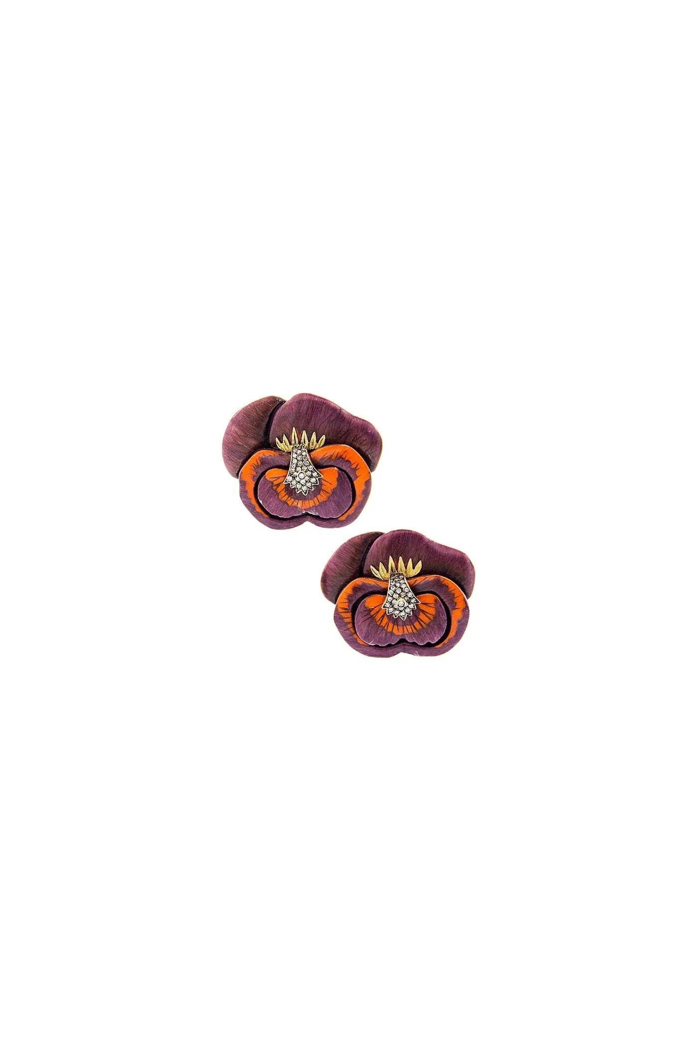 Small pansy earrings