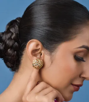 Sona Moti - Navratan Stud Earrings