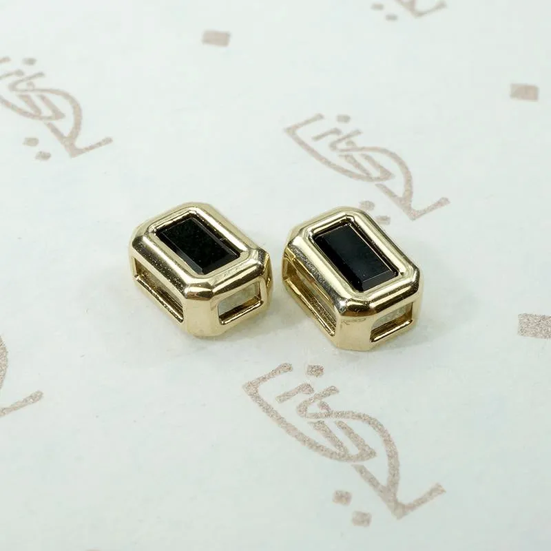 Sophisticated Vintage Studs in Black & Gold