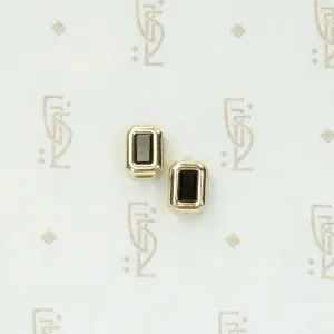 Sophisticated Vintage Studs in Black & Gold