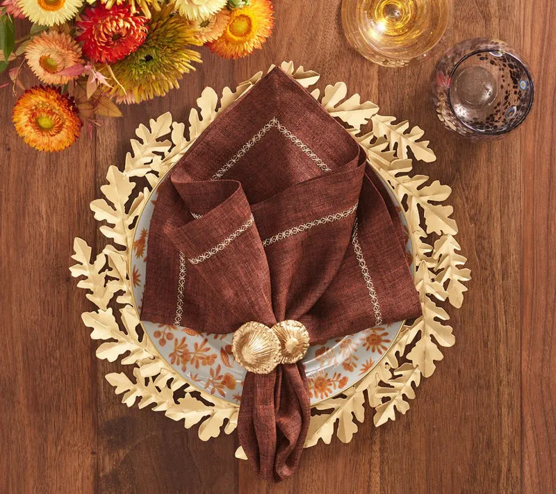 Sprout - Napkin Ring Brown & Gold (Set of 4)