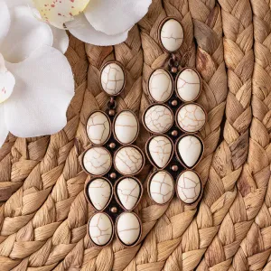 Squash Blossom Earrings: Ivory Copper
