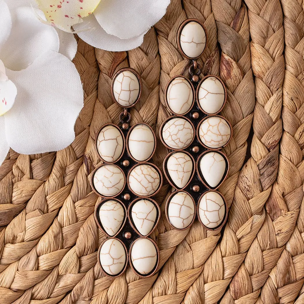 Squash Blossom Earrings: Ivory Copper