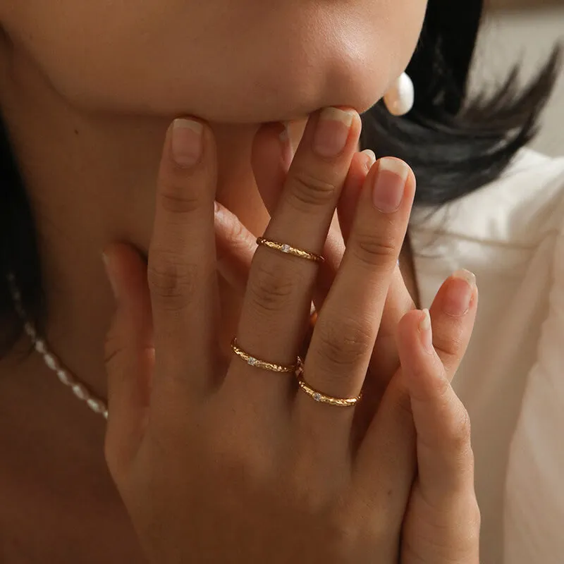 Stackable Vintage Lava Ring Set