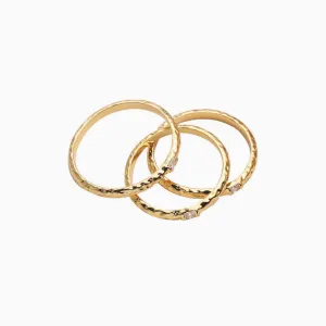 Stackable Vintage Lava Ring Set