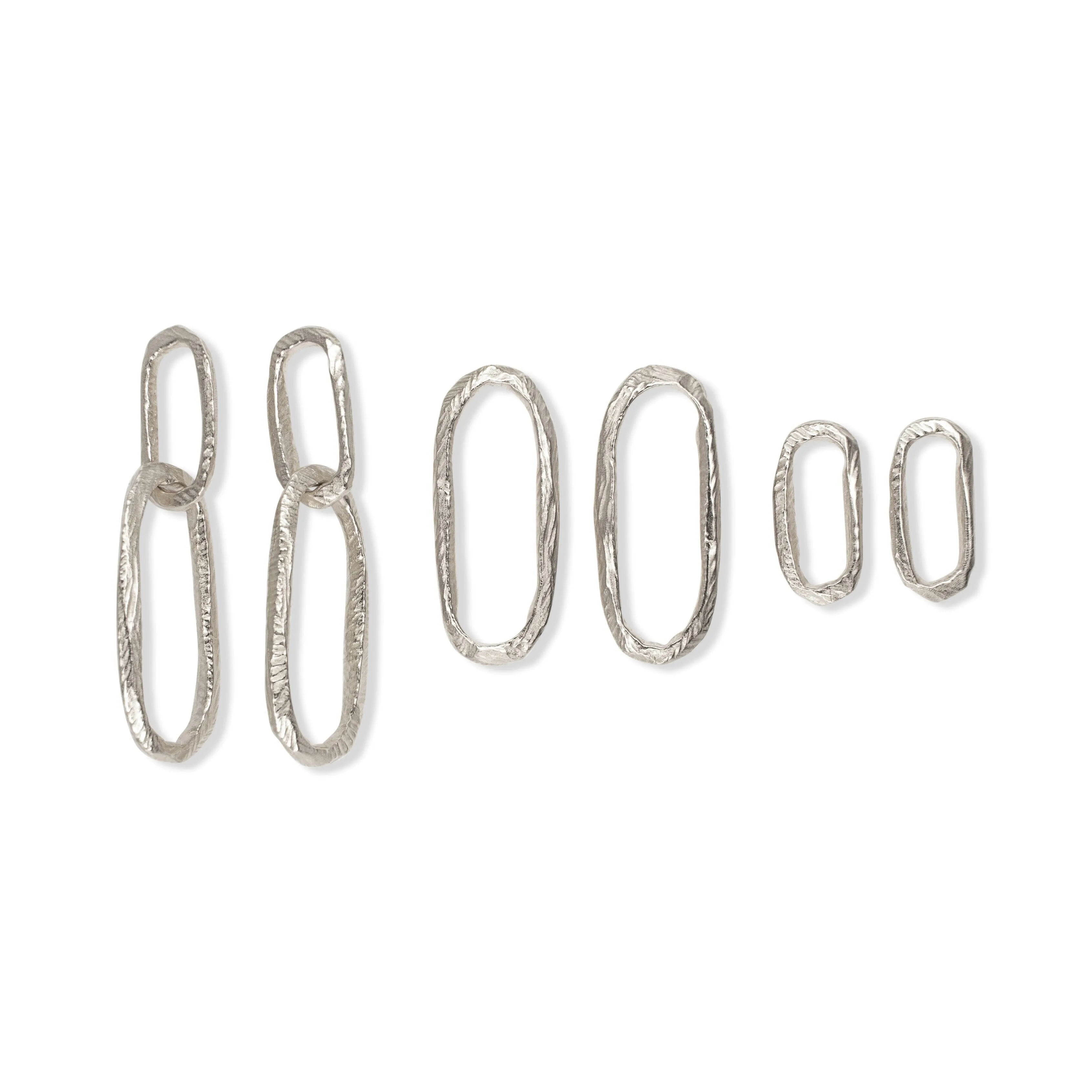 Sterling Silver Carved Paperclip Drop Earrings
