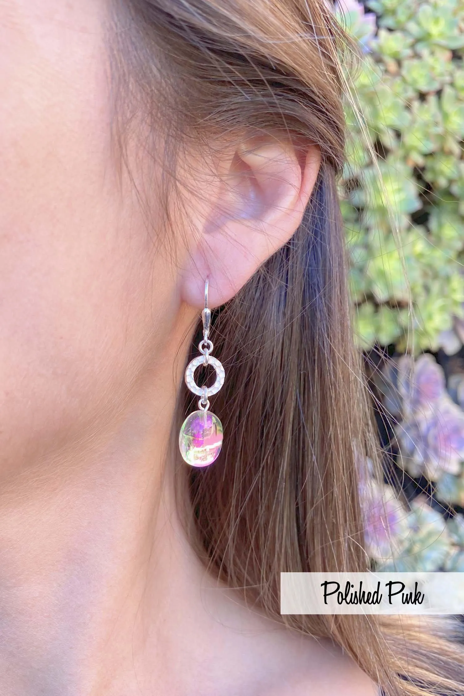 Sterling Silver Circle Extension Earrings