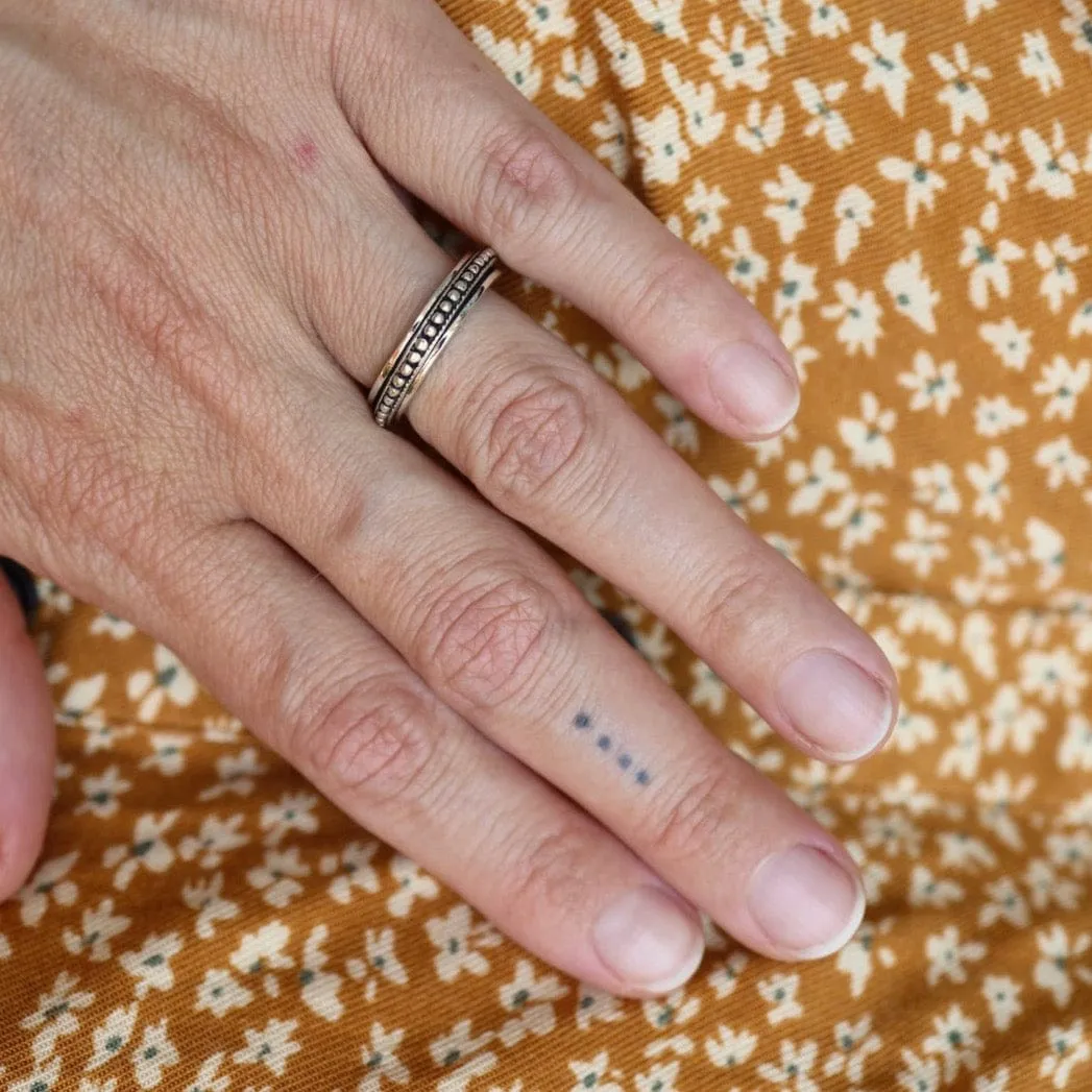 Sterling Silver Delicate Beaded Spinner Ring