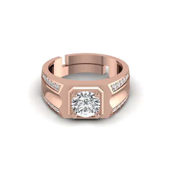 Sterling Silver Men's Solitaire Ring