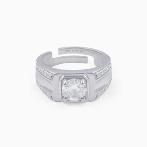 Sterling Silver Men's Solitaire Ring