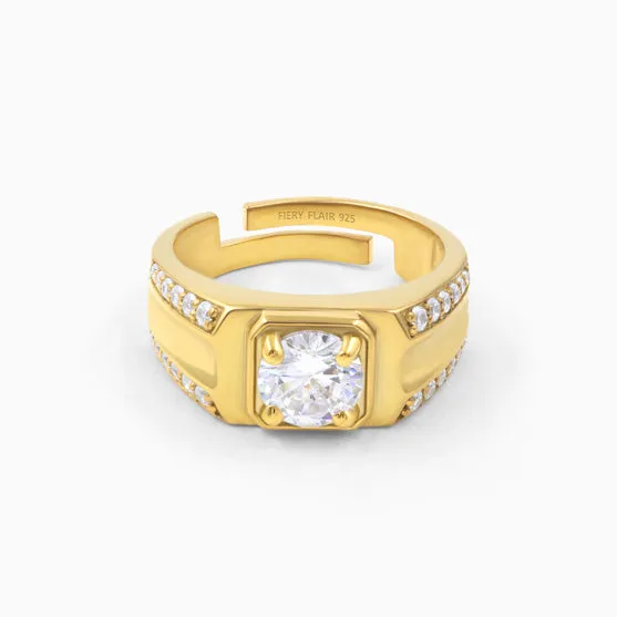 Sterling Silver Men's Solitaire Ring