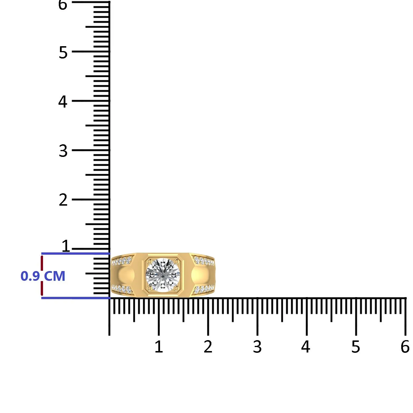 Sterling Silver Men's Solitaire Ring