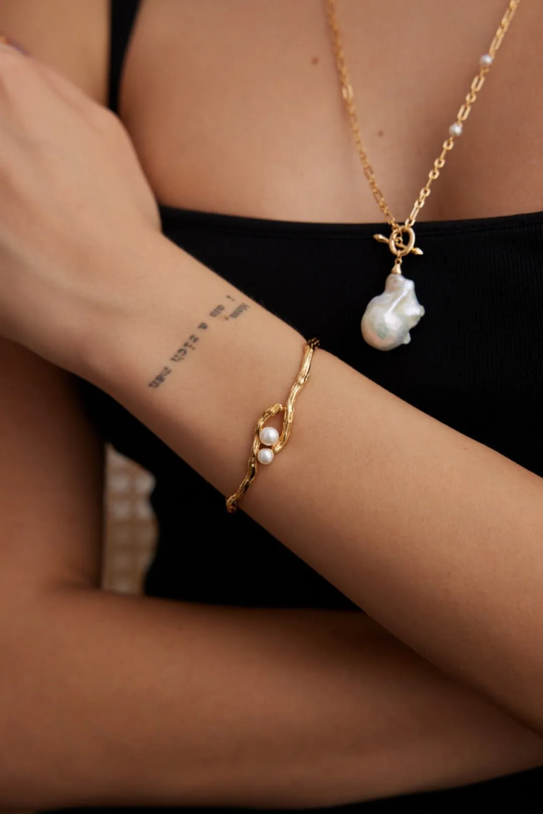 Sterling Silver Pearl Cuff Bracelet