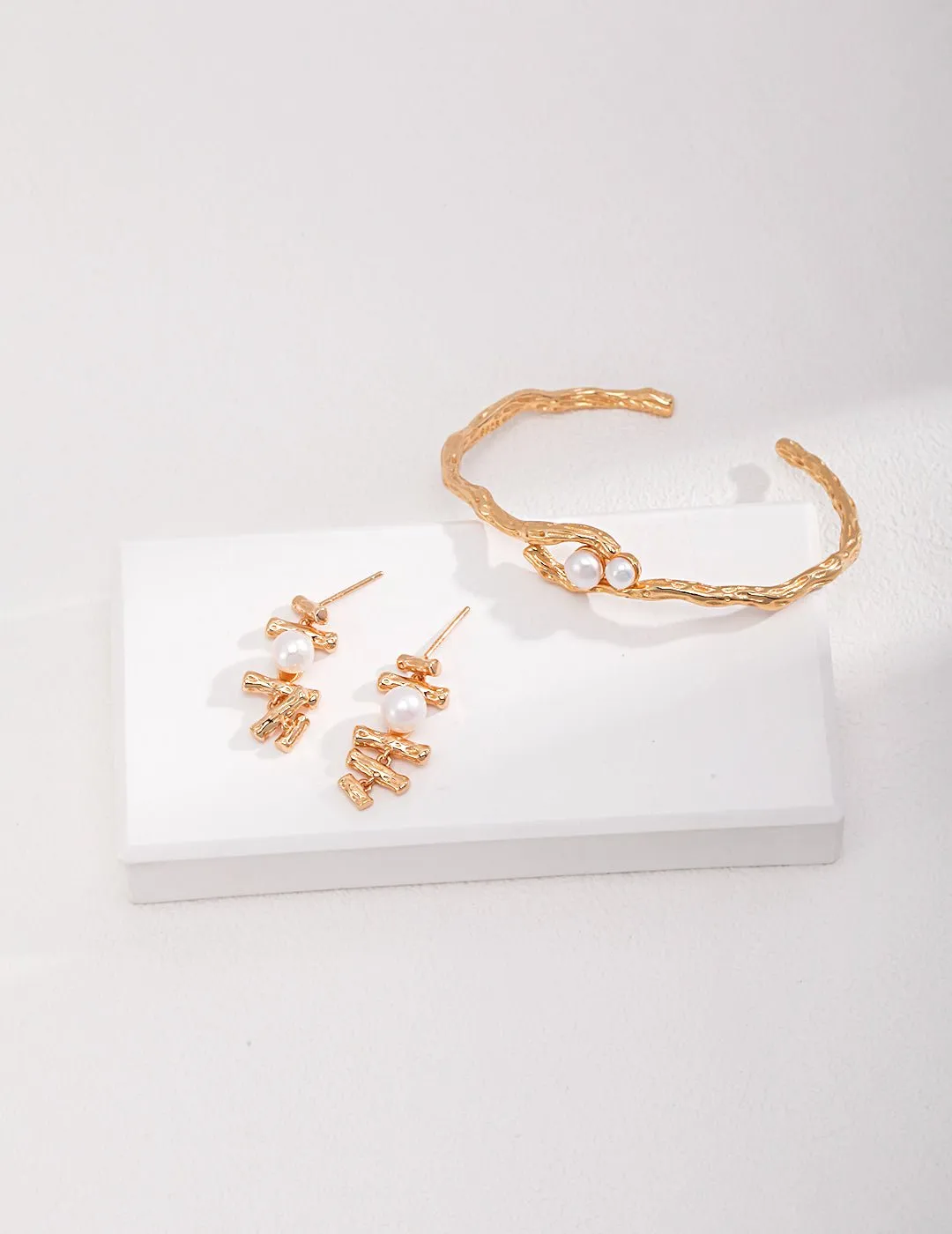 Sterling Silver Pearl Cuff Bracelet