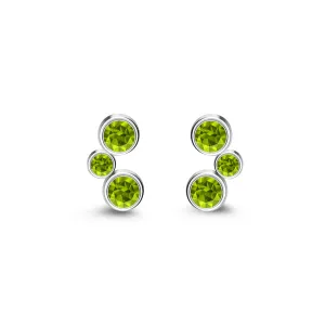 Sterling Silver Peridot Bubble Stud Earrings