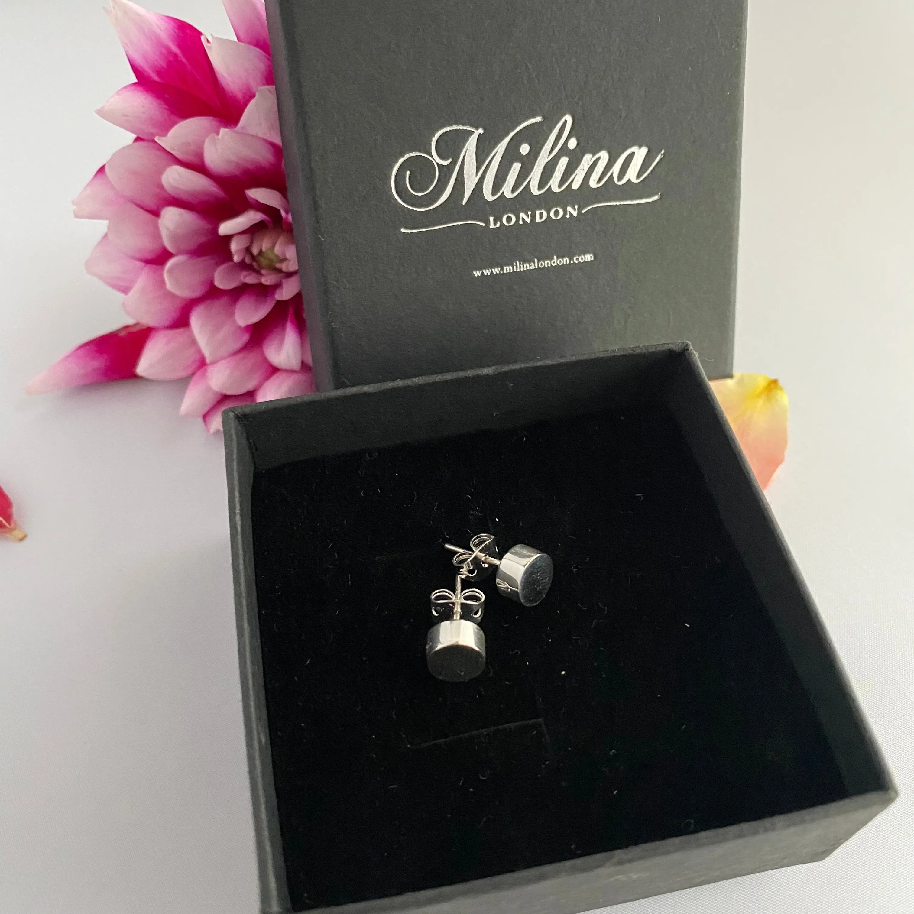 Sterling Silver Round Studs with a Flat Surface