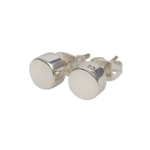 Sterling Silver Round Studs with a Flat Surface