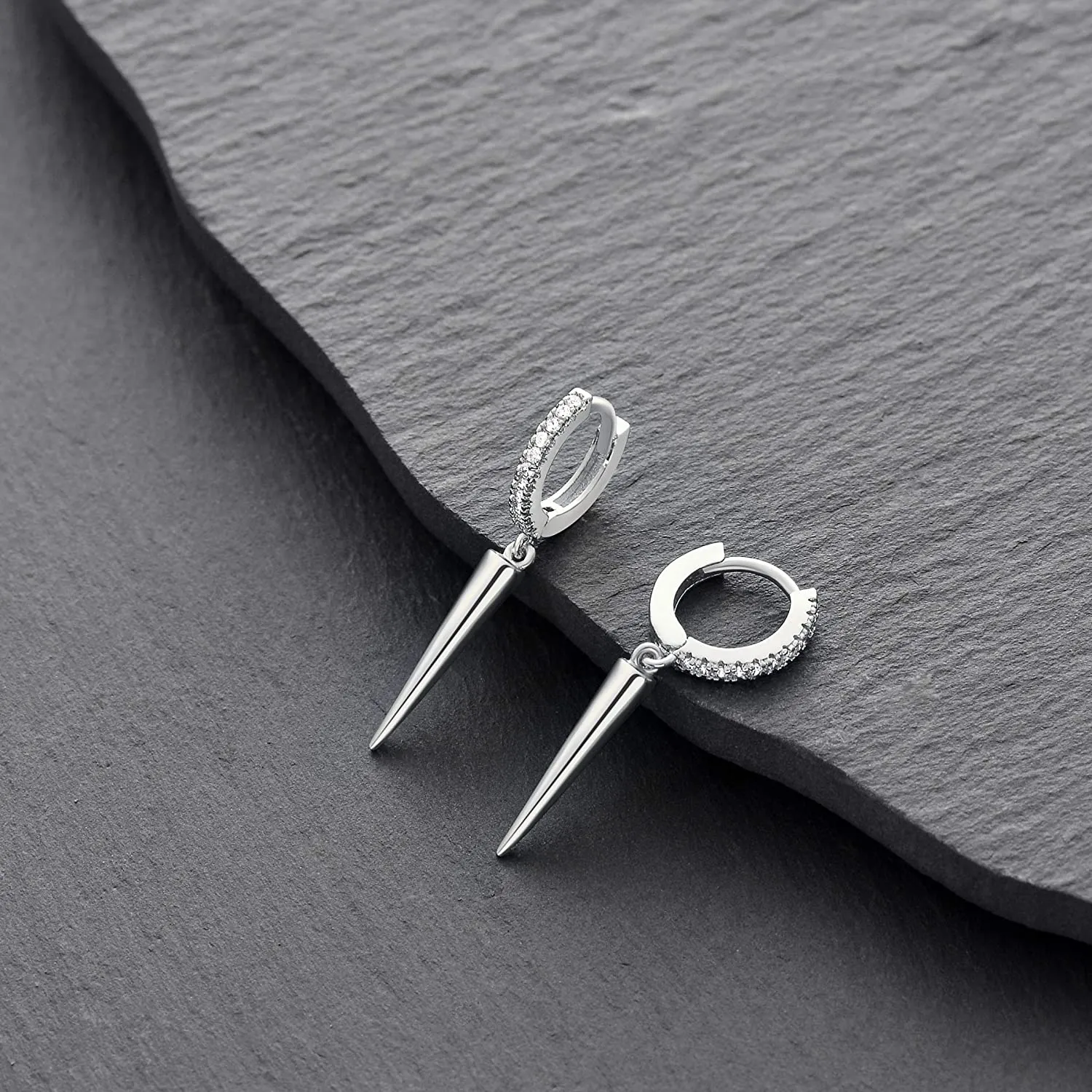 Sterling Silver Tapered Dangle Earrings