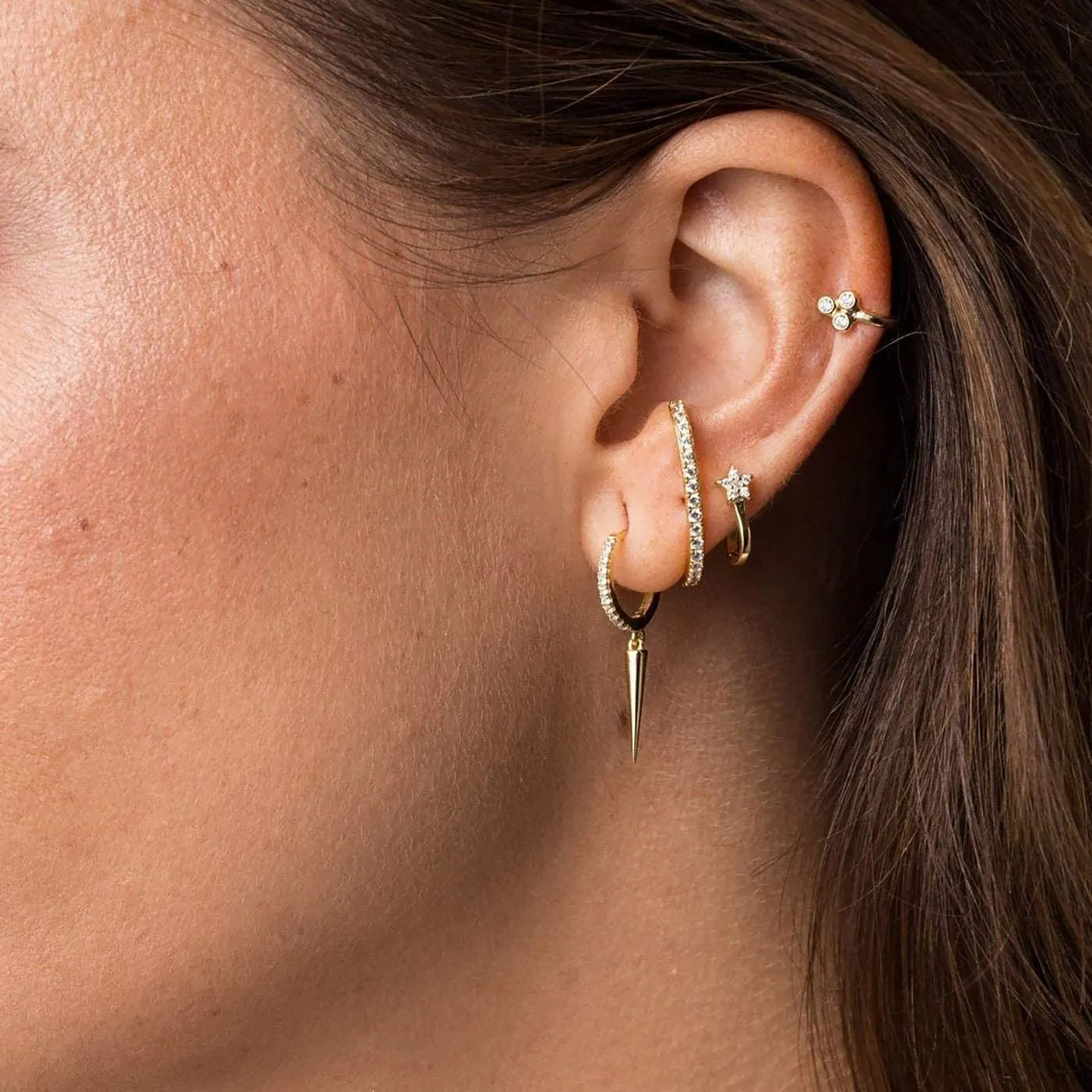 Sterling Silver Tapered Dangle Earrings