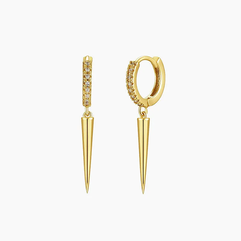 Sterling Silver Tapered Dangle Earrings