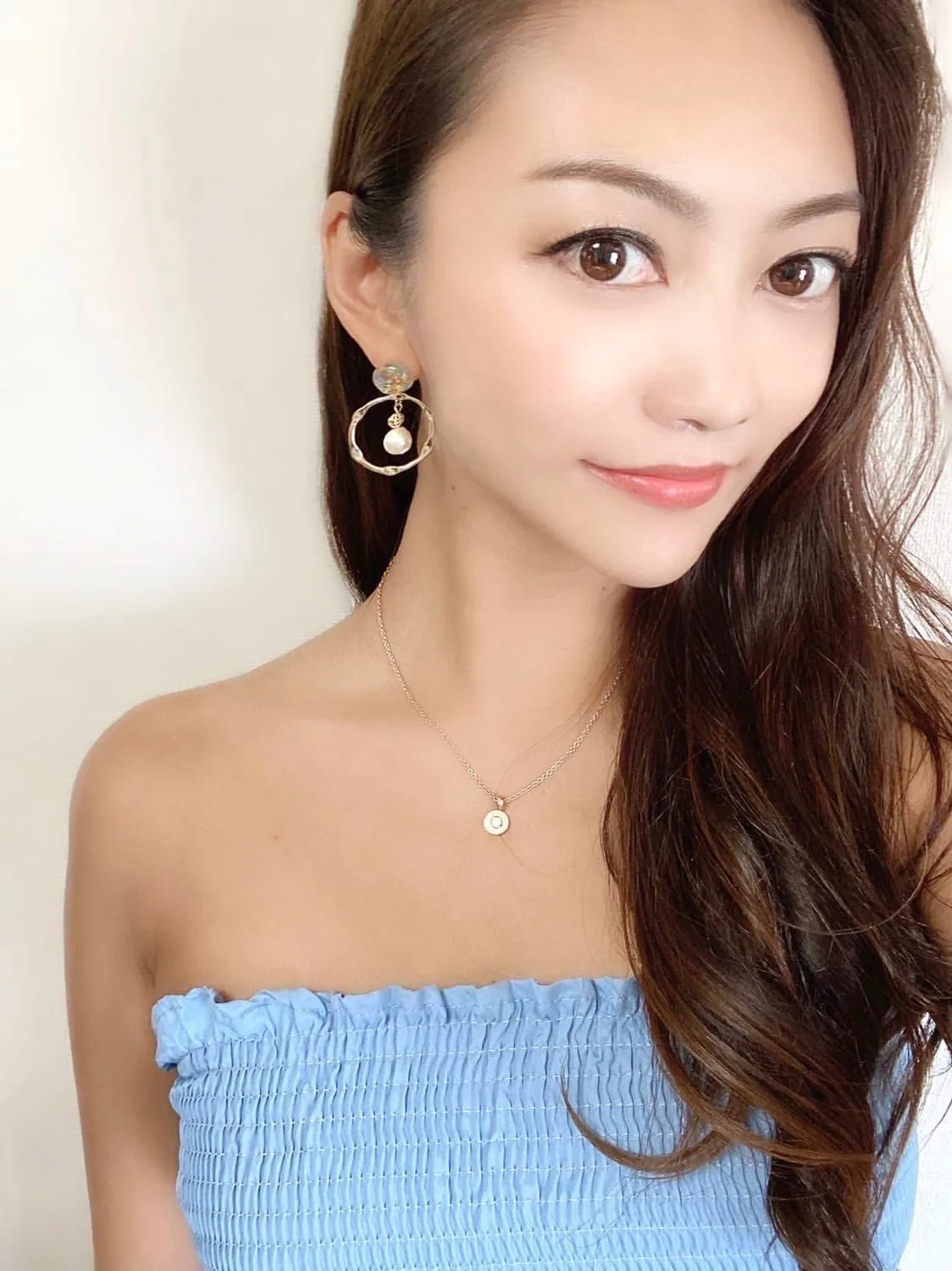 Suigetsu Hana Clip-on earrings with Ryukyu glass and cotton pearls